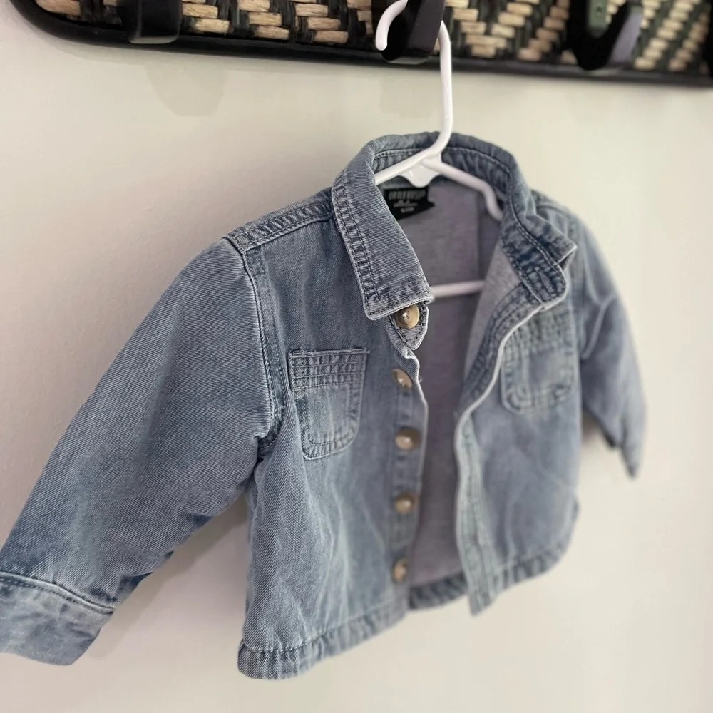 Little Bipsy - Denim Chambray Button Down Jean Jacket - Size 0-6 Months - Picture 2 of 6